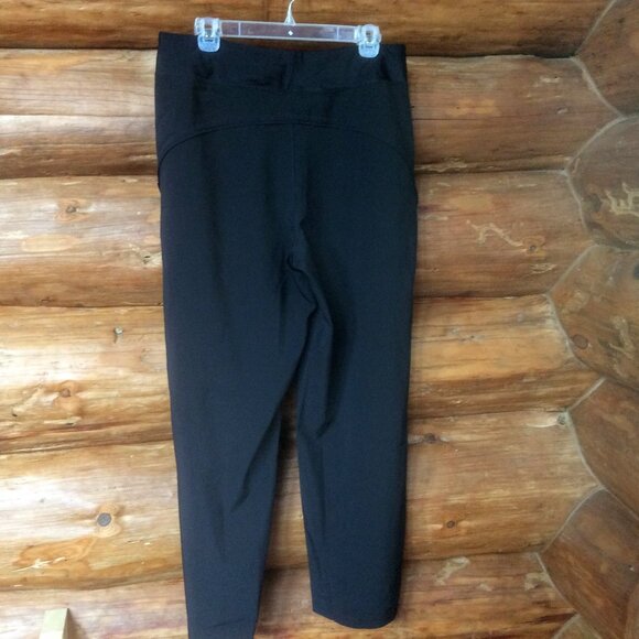 Lands' End Black Wide Leg High Rise Classic Relaxed Everyday Active Pants 10-12 - Picture 2 of 4